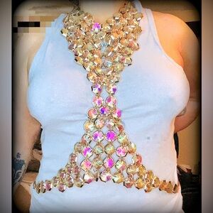 Dolls Kill Gold and Pink Statement Body Jewelry
